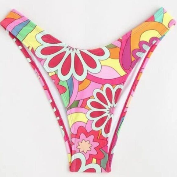 Hippie Floral Bikini Bottoms Size Small - Picture 1 of 4